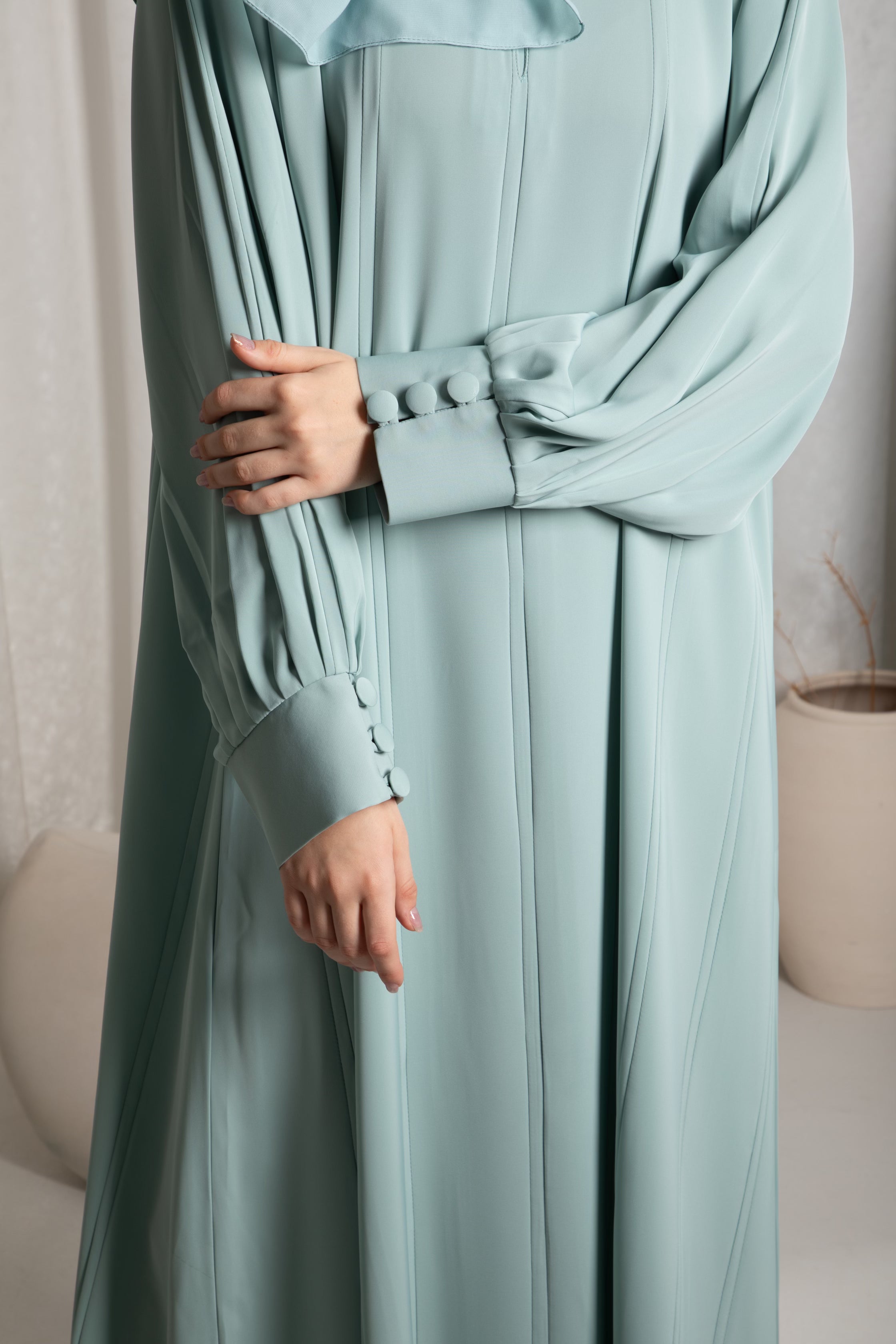 Elegant Hue Abaya - Teal